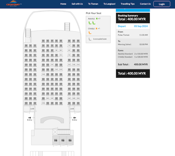 Cataferry Normal Seats