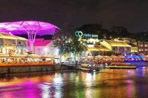 Clarke Quay Singapore At Night