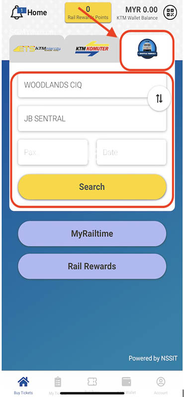 KTM Mobile App Ticket