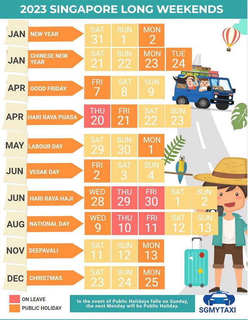 Public & School Holidays Singapore 2023 & 2024 (20 Long Weekends)