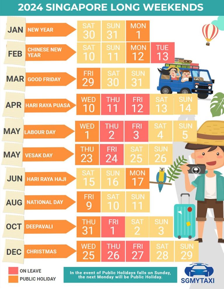 Public & School Holidays Singapore 2023 & 2024 (20 Long Weekends)