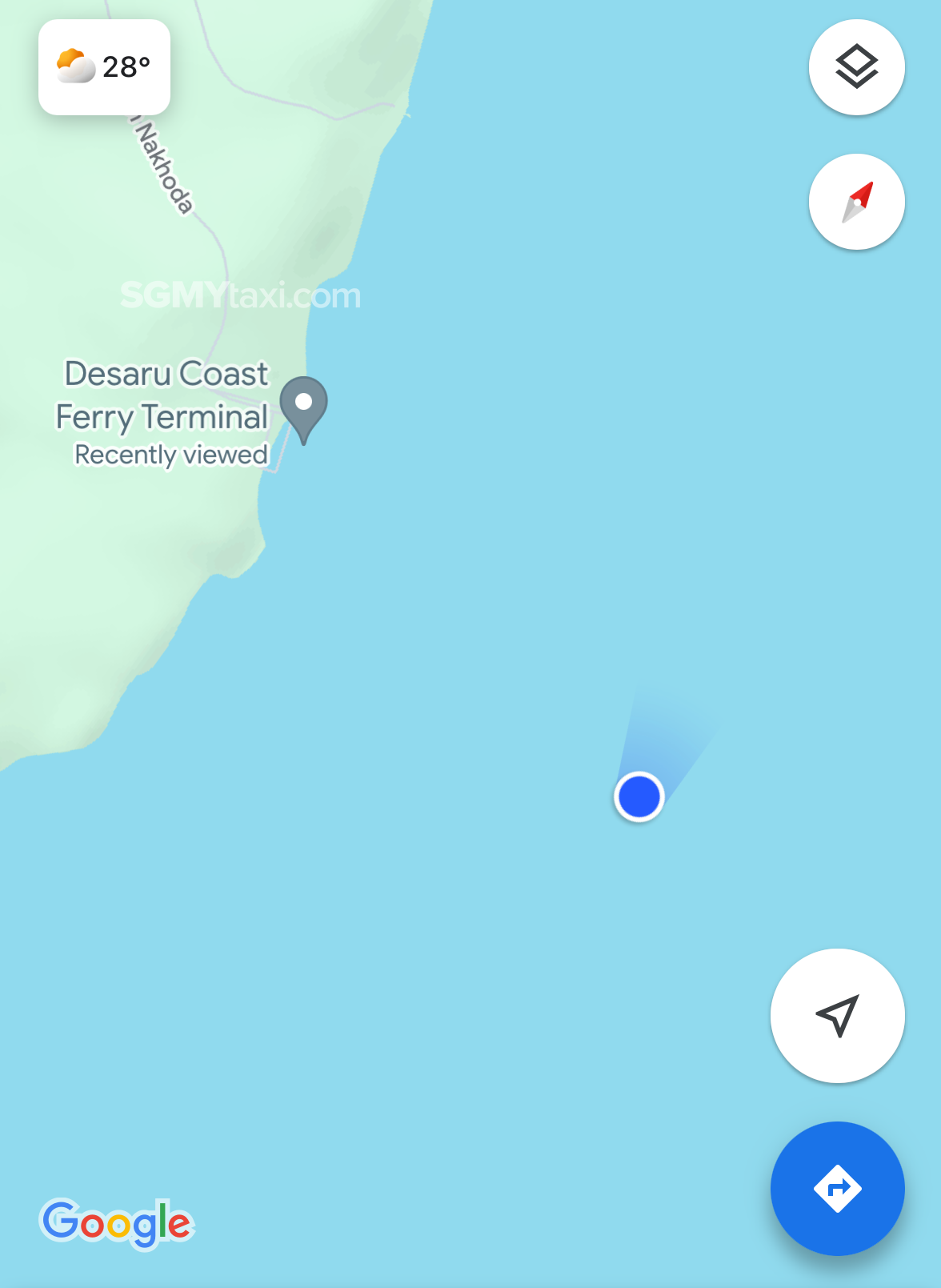 Ferry to Desaru GPS In the middle of the Sea after 1 hr